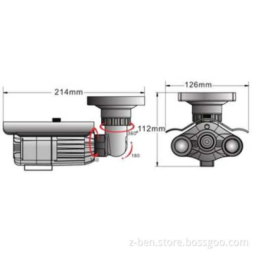 Wide Dynamic Range Camera with 650TVL Horizontal Resolution and 60m IR Distance